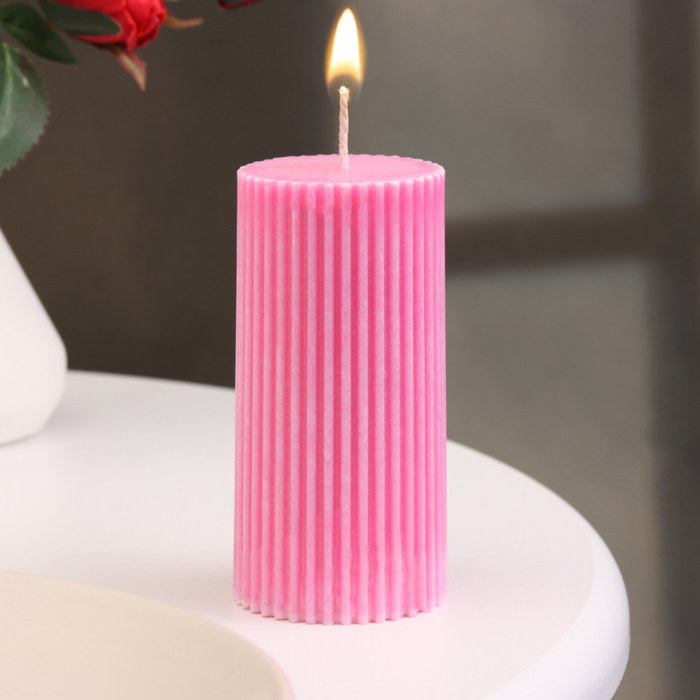 Свеча-цилиндр с гранями | Дарим Красиво
