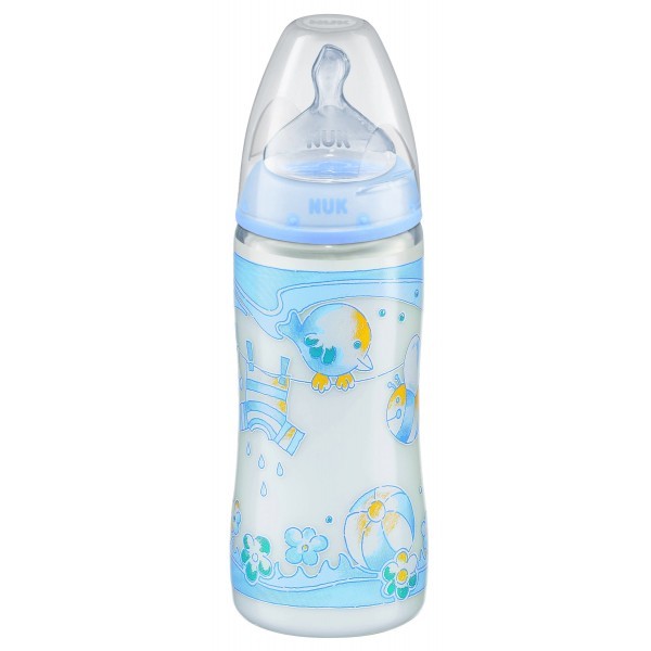 Бутылочка First Choice из полипропилена Baby Blue ПВ (300 мл) с силиконовой соской | Первый выбор | NUK