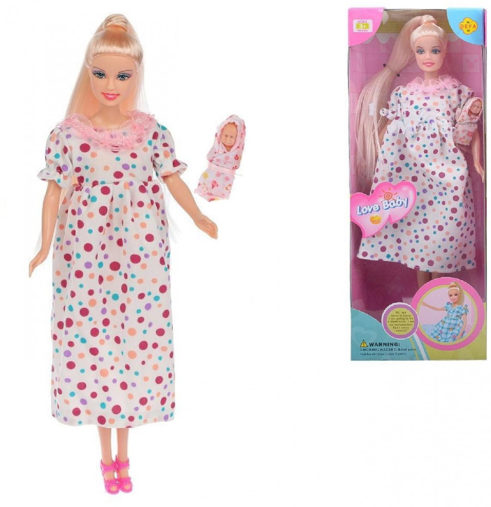 Кукла «Lucy Будущая мама в платье в горошек» | Defa