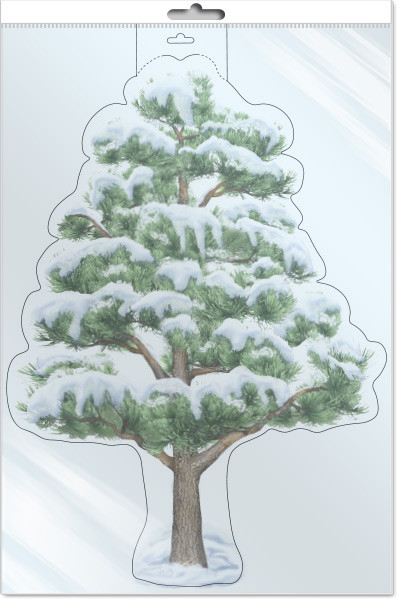 ПЛАКАТ ВЫРУБНОЙ А3 В ПАКЕТЕ. Сосна зимняя | Плакат вырубной А3