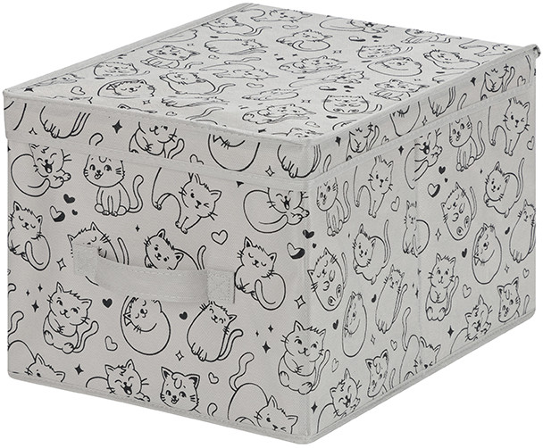 Короб складной для хранения «Котик черный на сером» | El Casa