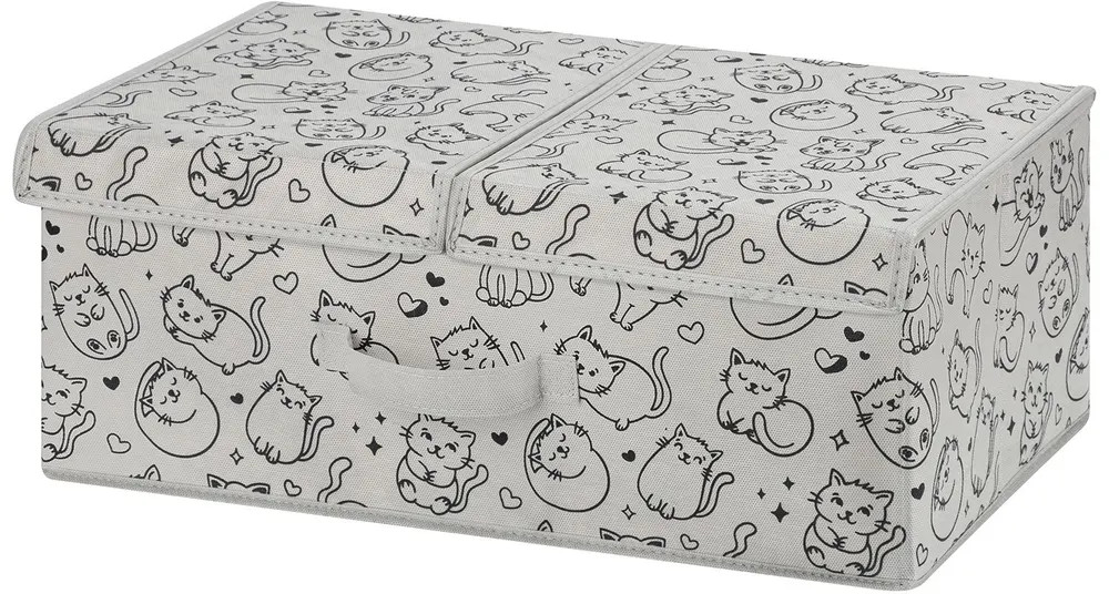 Короб складной для хранения «Серый с крышкой тиффани» | El Casa