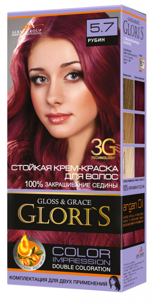 Крем-краска для волос «Glori's» 5.7 Рубин | Pirana