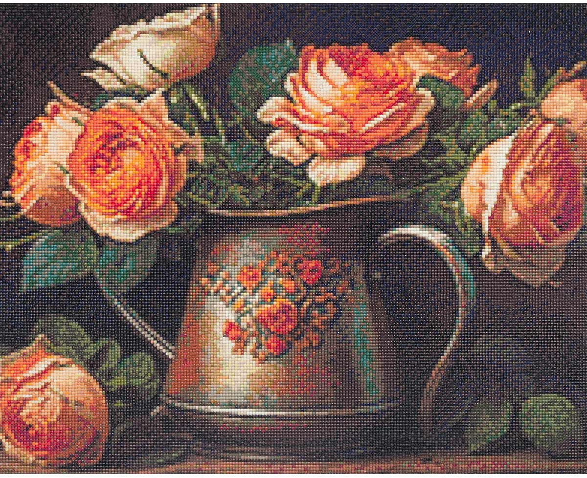 Мозаика алмазная «Натюрморт. Розы в кувшине» | Cristyle
