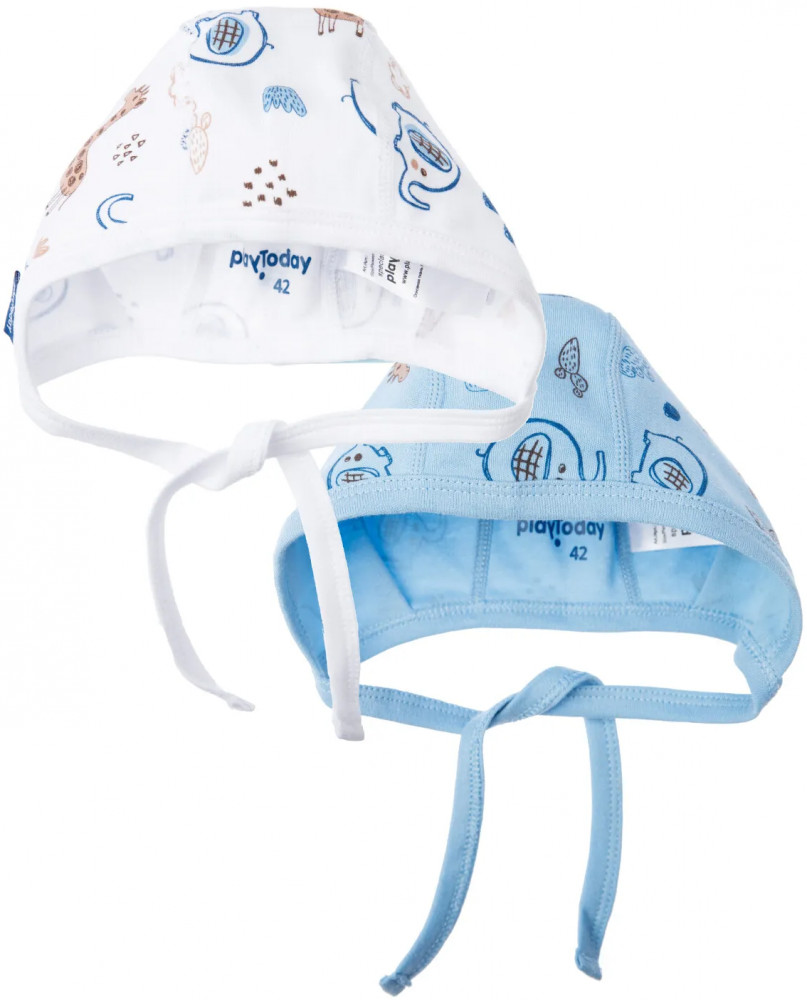 Комплект чепчиков для мальчиков | Cute elephants | PlayToday