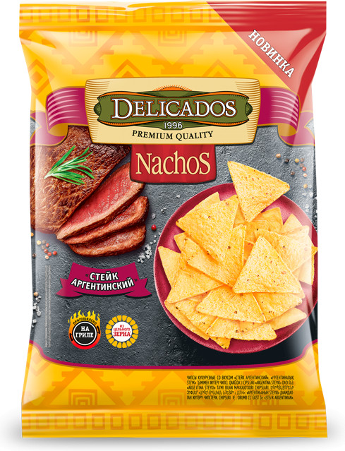 Чипсы кукурузные «Аргентинский стейк» | Nachos | Delicados