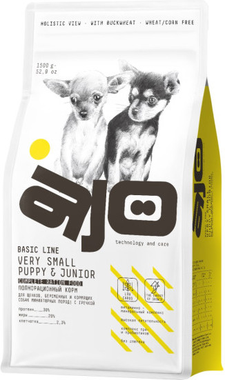Корм для щенков миниатюрных пород с индейкой и курицей | AJO