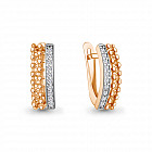 Серьги из золочёного серебра с фианитами