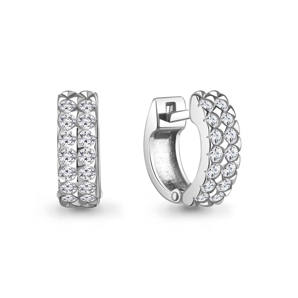 Серьги из серебра с фианитами | Aquamarine