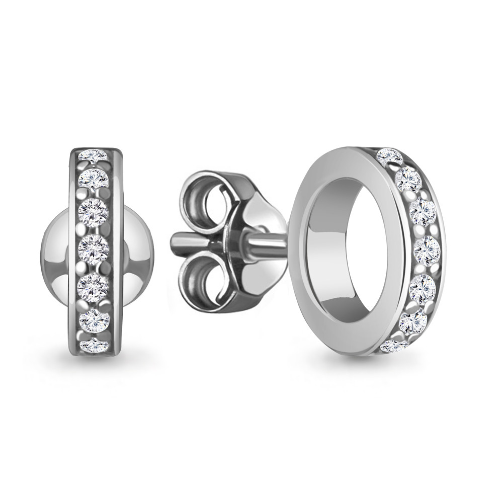 Серьги из серебра с фианитами | Aquamarine