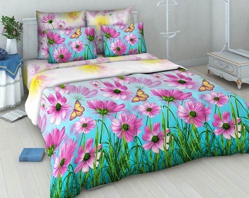 Комплект постельного белья «Космея» (арт. 3937/1, 1,5-спальный, бязь, 2 наволочки 70х70) | Русская душа | ТДЛ Текстиль