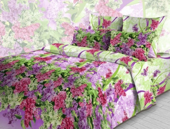 Комплект постельного белья «Сиреневый туман» с 3D эффектом (арт. 3916/1, 2-спальный, бязь, 2 наволочки 70х70) | Василиса 3D | ТДЛ Текстиль