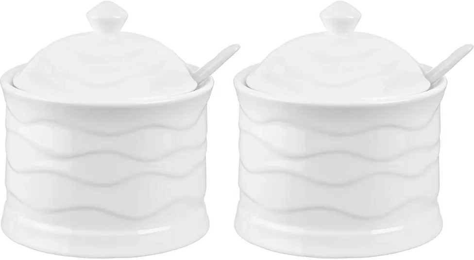 Набор сахарниц с крышками и ложками «Айсберг волны» | Айсберг волны | Elan Gallery