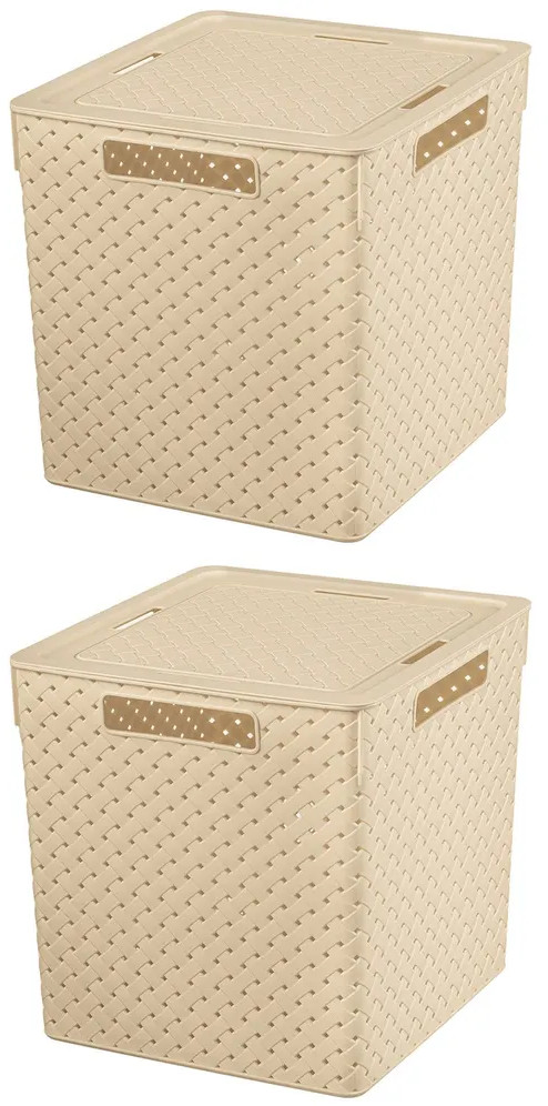 Набор коробок для хранения с крышками | Береста | El Casa