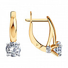 Серьги из золочёного серебра с фианитами