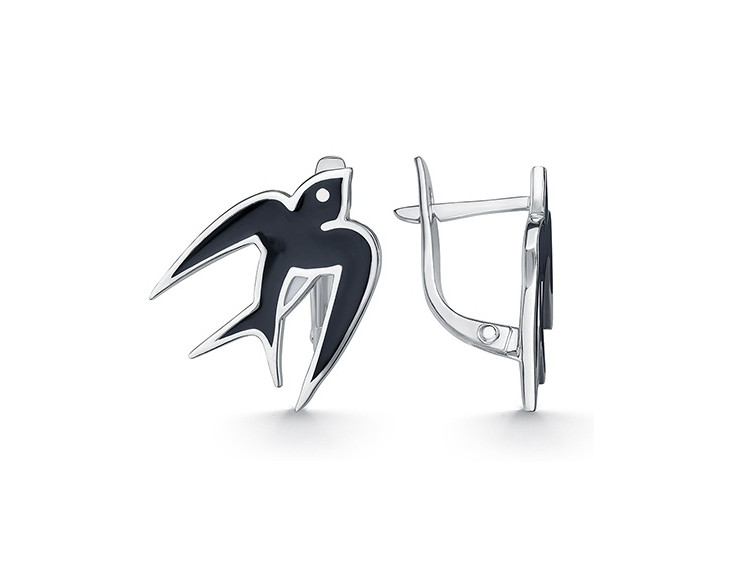 Серьги из серебра с эмалью | Костромской ювелирный завод