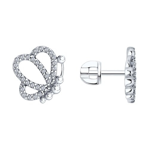 Серьги из серебра с фианитами | SOKOLOV