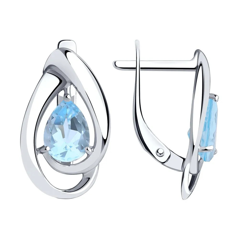 Серьги из серебра с топазами | Diamant