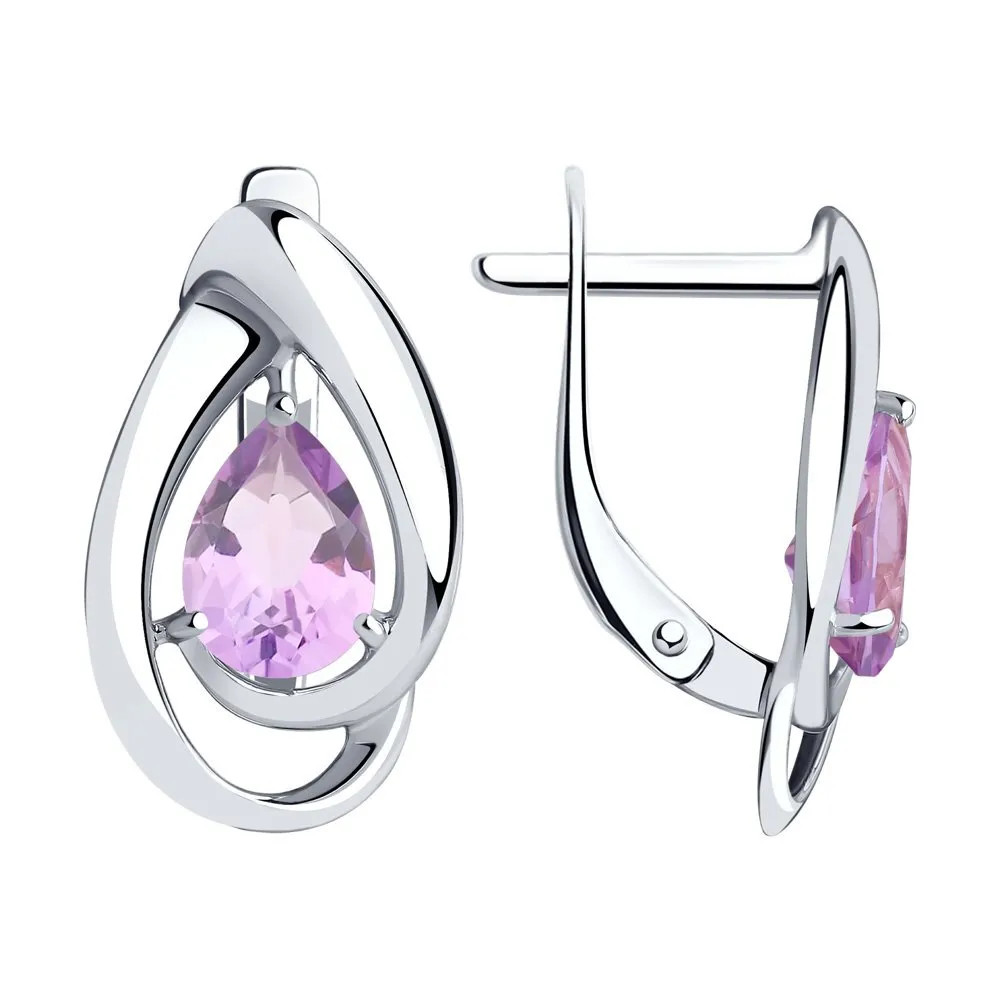 Серьги из серебра с аметистами | Diamant