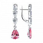 Серьги из серебра с фианитами