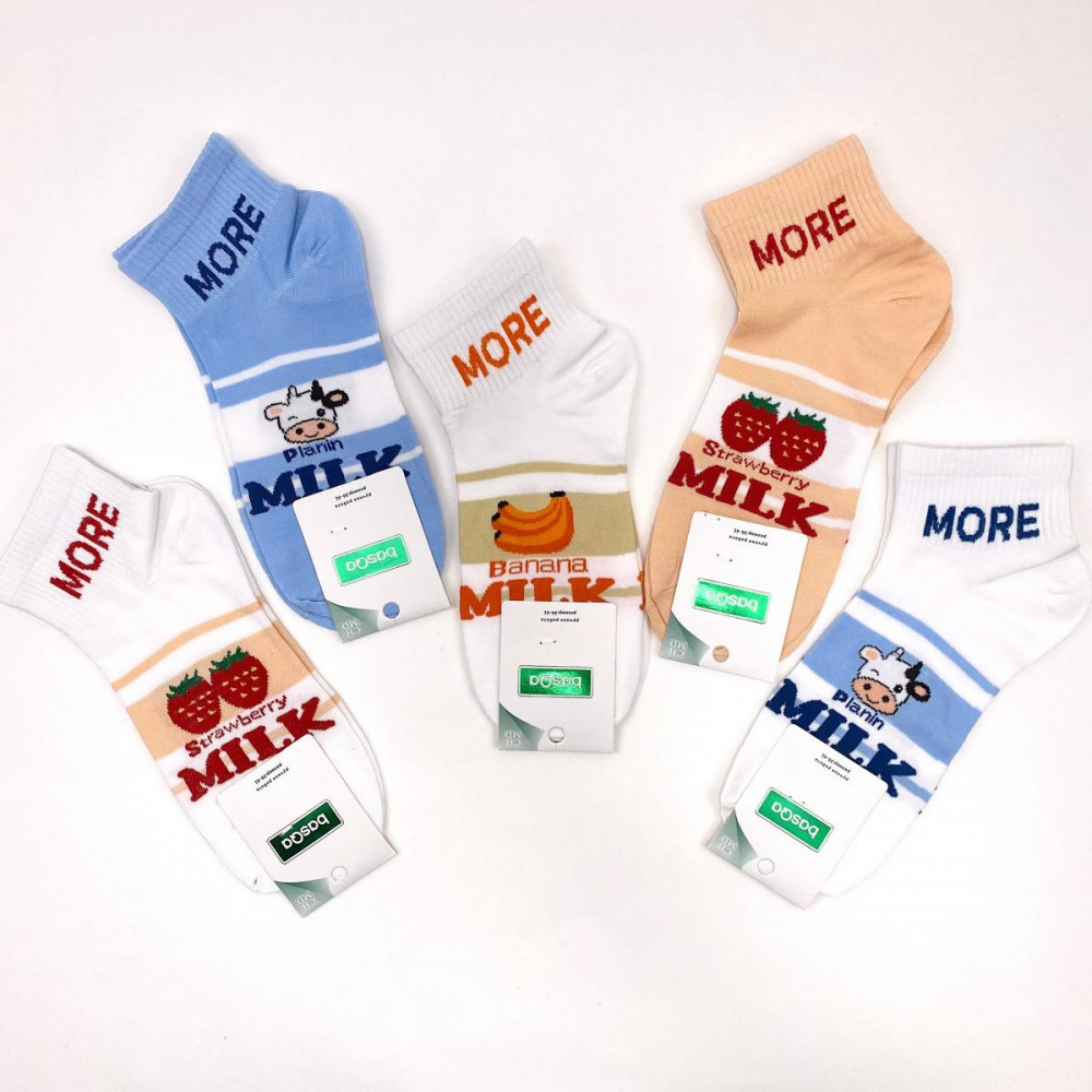 Комплект носков женских коротких «Milk» | BasQa