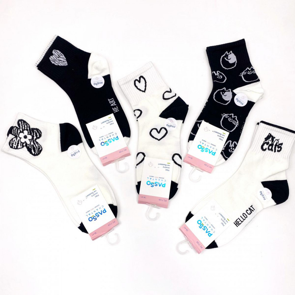 Комплект носков женских «Black and White» | Passo Chantal