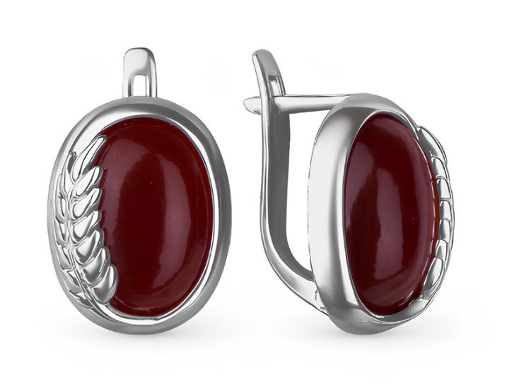 Серьги из серебра с агатами | Костромской ювелирный завод
