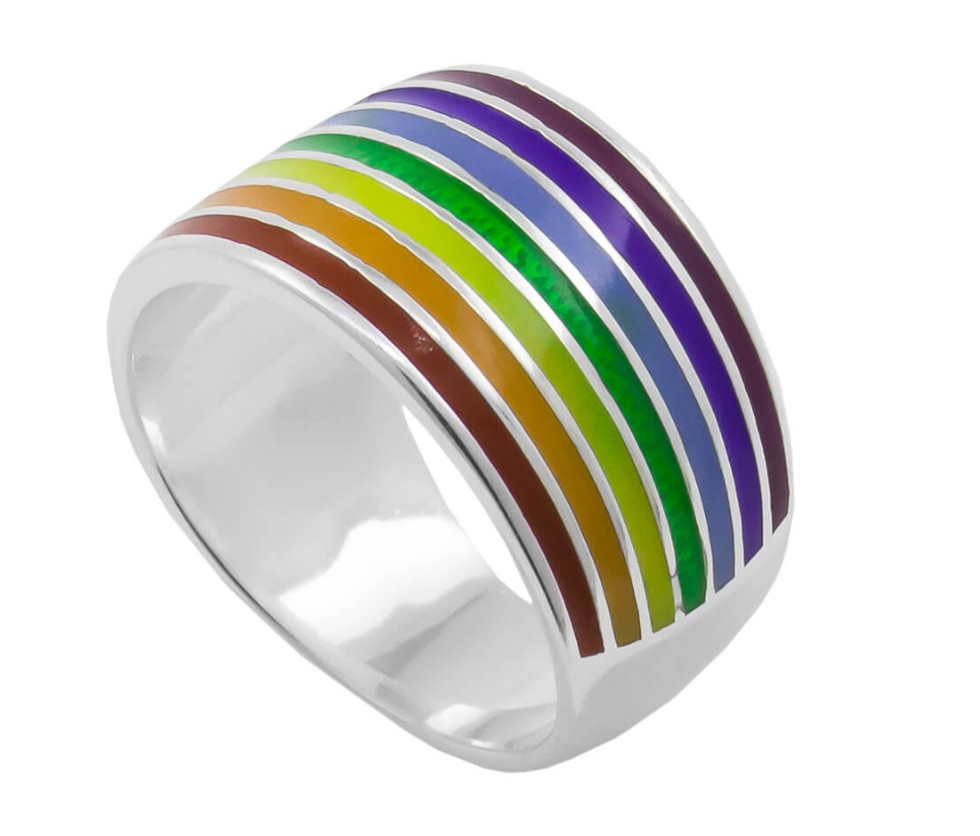 Кольцо из серебра с эмалью | Костромской ювелирный завод