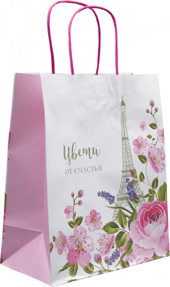 Пакет подарочный «Цветы от счастья» | Арт Узор