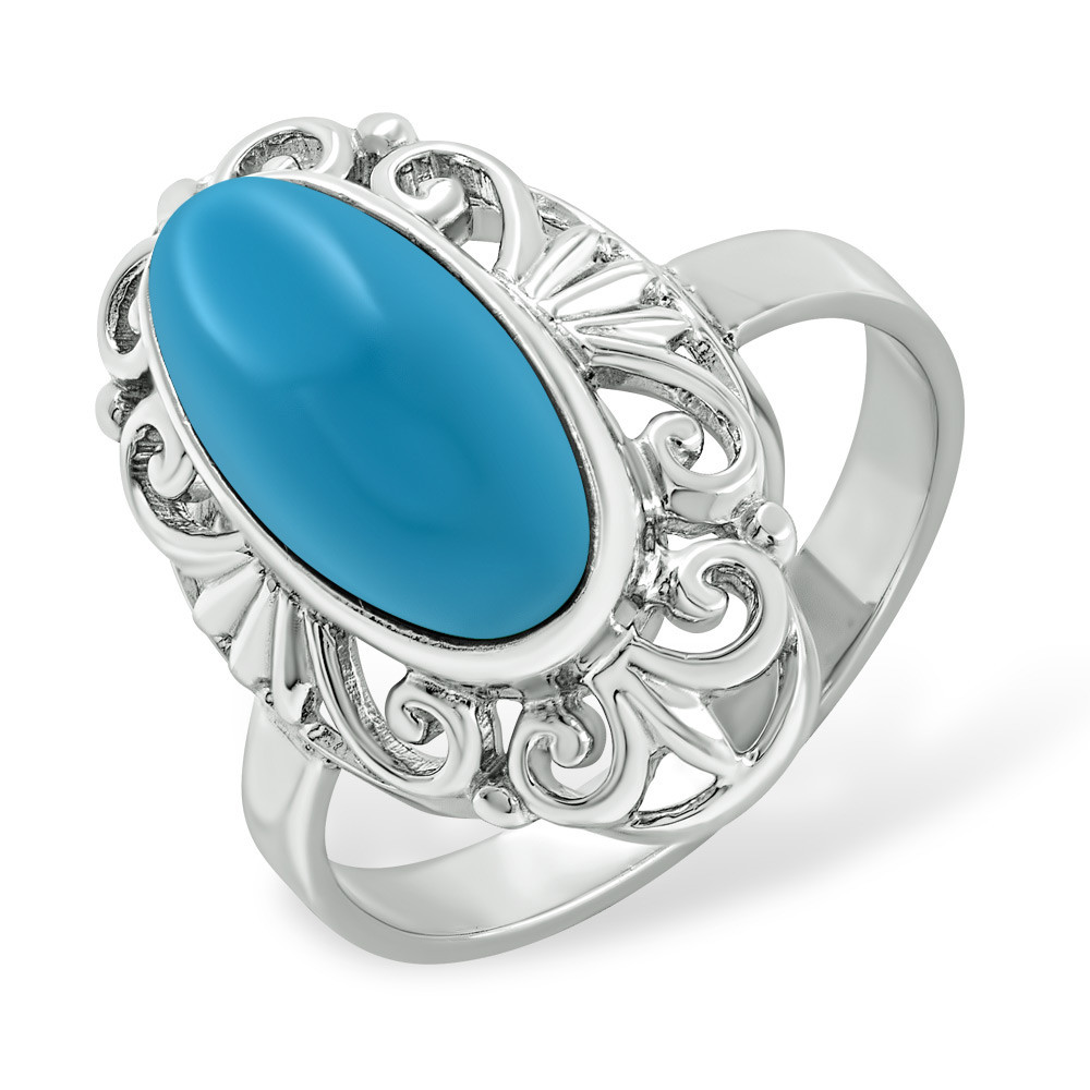 Кольцо из серебра с бирюзой | Костромской ювелирный завод