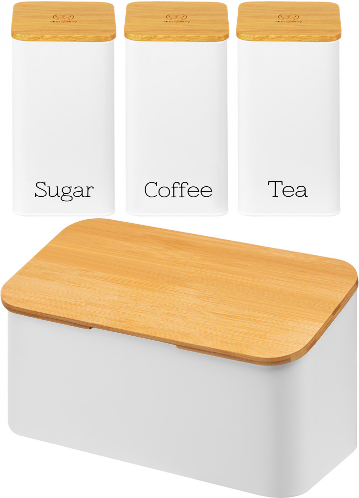Хлебница с набором банок для сыпучих продуктов | Elan Gallery