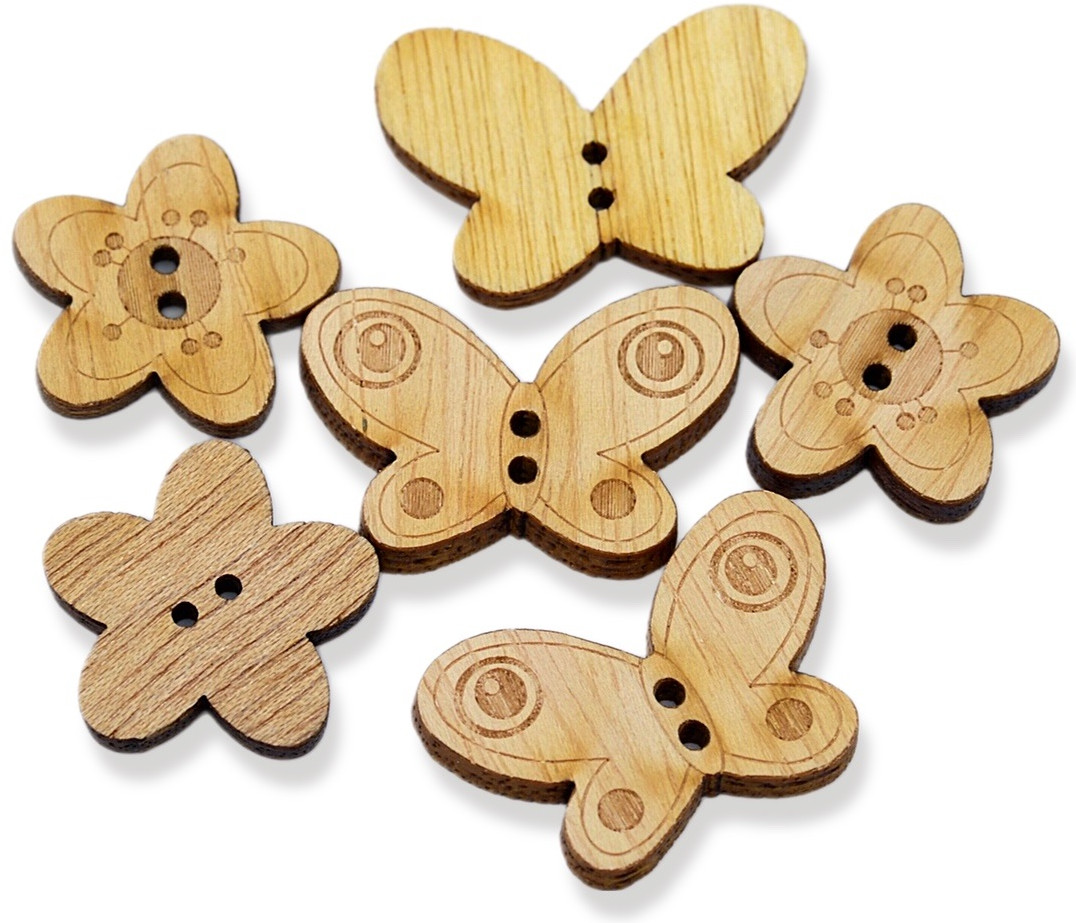 Набор пуговиц-фигурок «Бабочка и цветок» | Magic Buttons