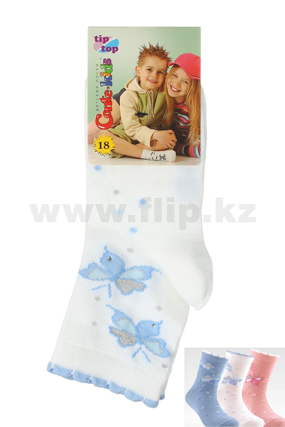 Детские носки «Tip-Top» со стразами и люрексом | Tip-Top | Conte-kids