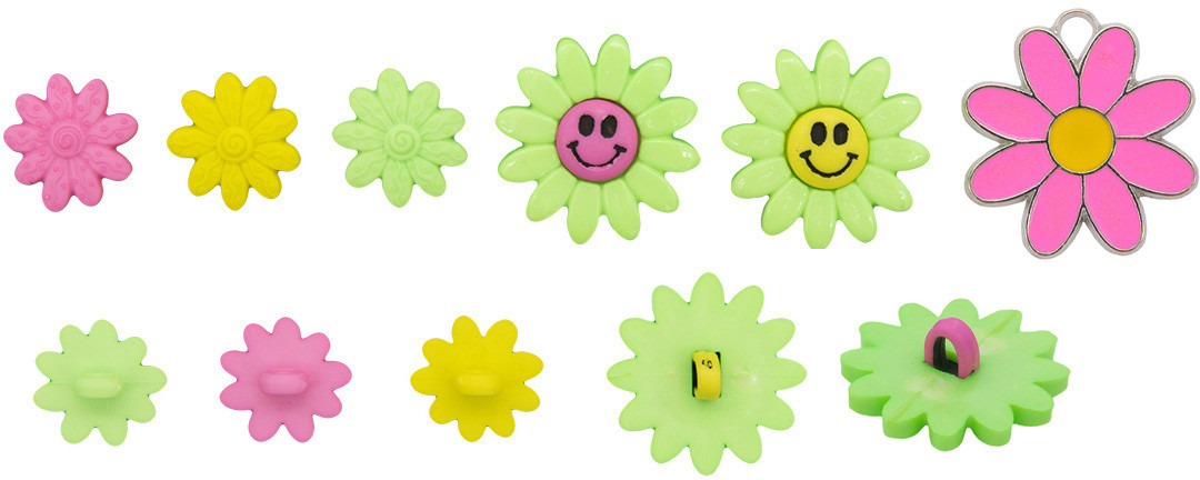 Набор пуговиц-фигурок «Веселые цветы» | Dress it up