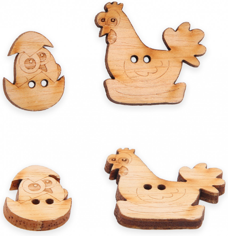 Набор пуговиц-фигурок «Курица и цыпленок» | Magic Buttons