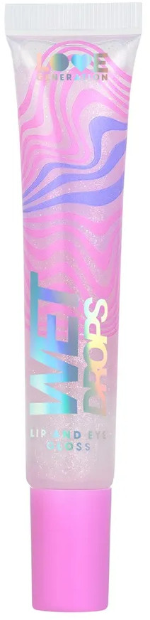 Блеск для век и губ «Wet Drops», оттенок 03 Прозрачный с фиолетовыми сияющими частицами | Love Generation