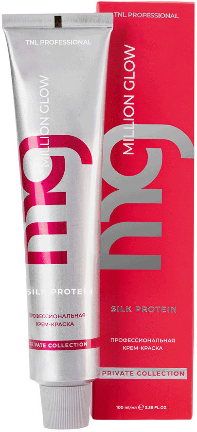 Крем-краска для волос с протеинами шёлка, оттенок 6.85 Темный блонд коричневый махагоновый | Million glow. Silk protein | TNL Professional