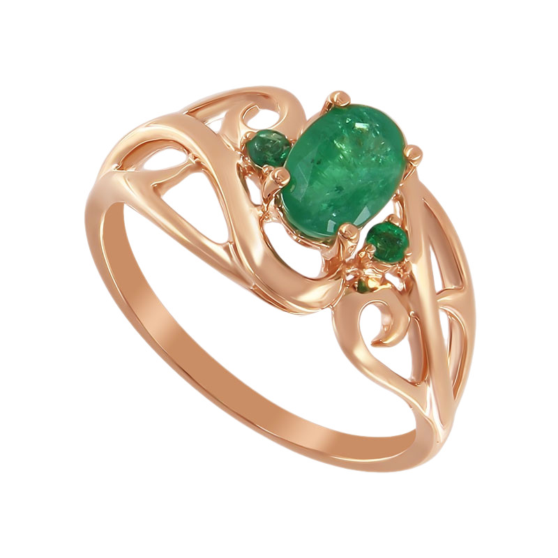 Кольцо из золота с изумрудами | Алтын