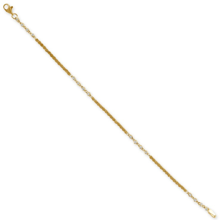 Браслет из золота с цирконами | Алтын