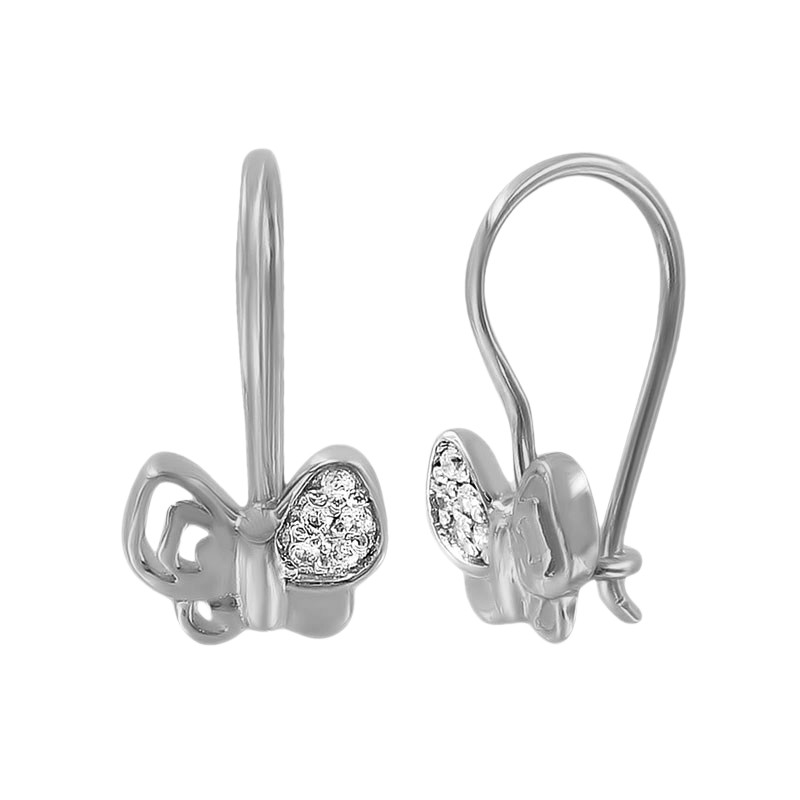 Серьги из серебра с бриллиантами | Алтын