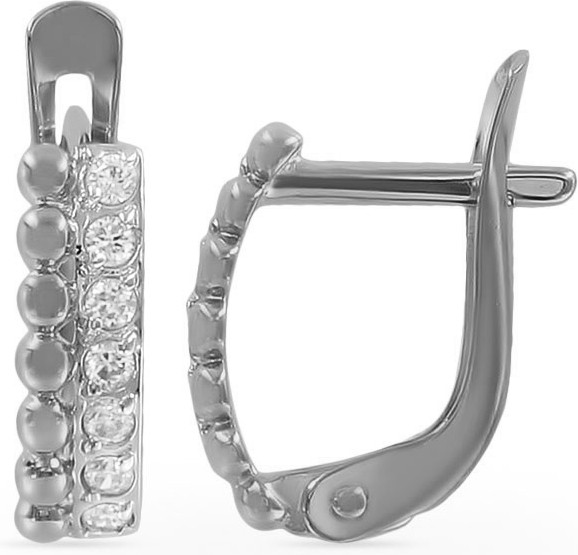 Серьги из серебра с цирконом | Алтын