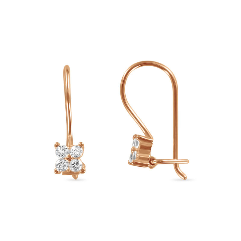 Серьги из золота с цирконами | Алтын