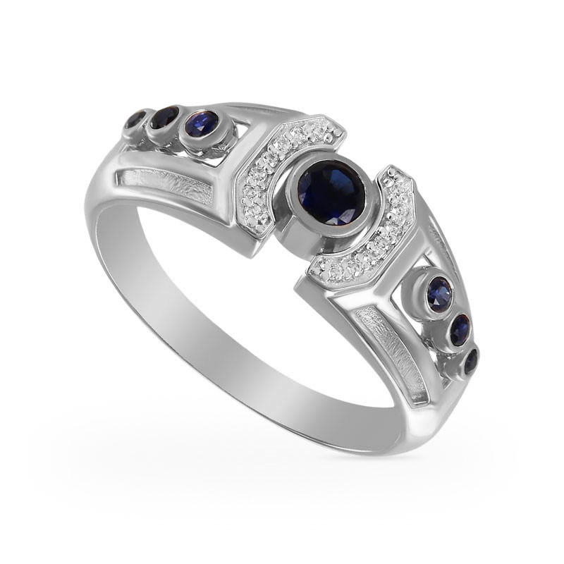 Кольцо из серебра с сапфирами | Алтын