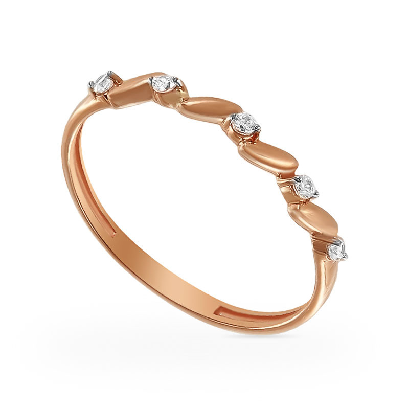 Кольцо из золота с цирконами | Алтын