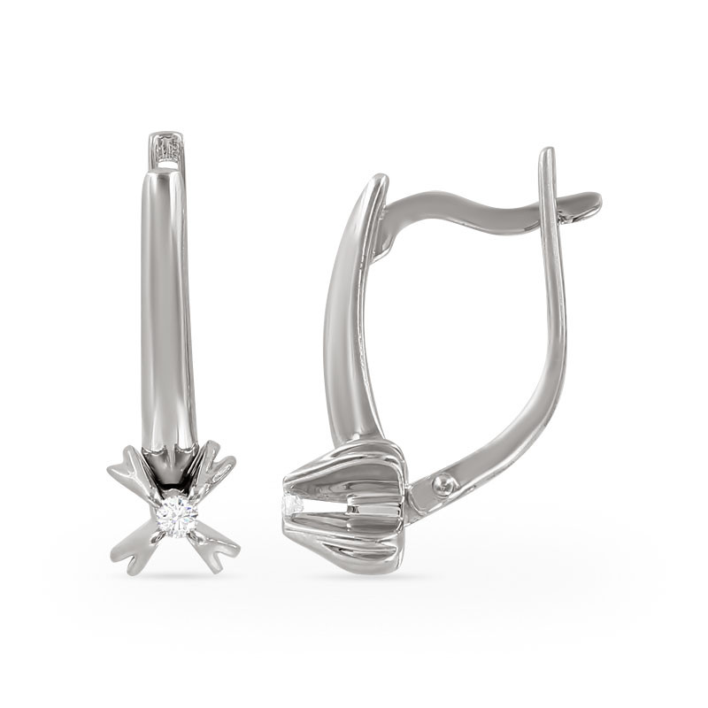 Серьги из серебра с бриллиантами | Алтын