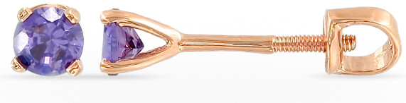 Серьги из золота с аметистом | Алтын