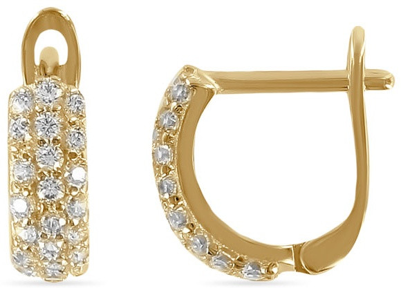 Серьги из золота с цирконами | Алтын