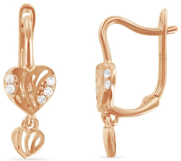 Серьги из золота с цирконами | Алтын