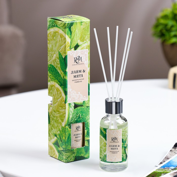 Диффузор ароматический «Лайм и мята» | Русская свечная мануфактура
