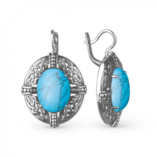 Серьги из серебра с бирюзой
